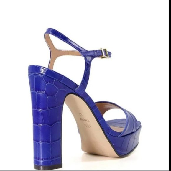 Dune London Matche Crocodile Embossed Leather Platform Dress Sandals Sz 6.5 NWOB - Picture 10 of 16